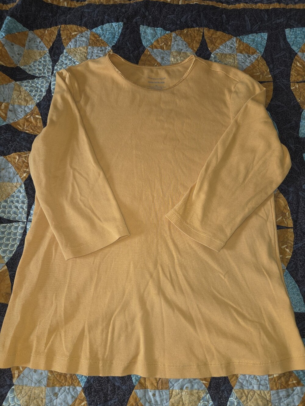 Women's Christopher & Banks Mustard Yellow Top Size M 100% Cotton